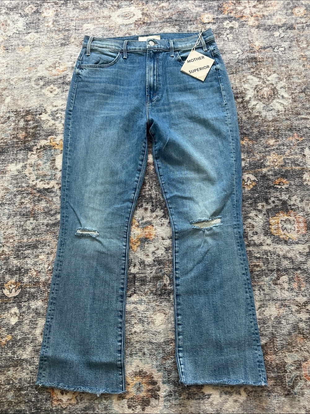 MOTHER The Hustler Ankle Fray Jeans in Crashing Hard - Size 32